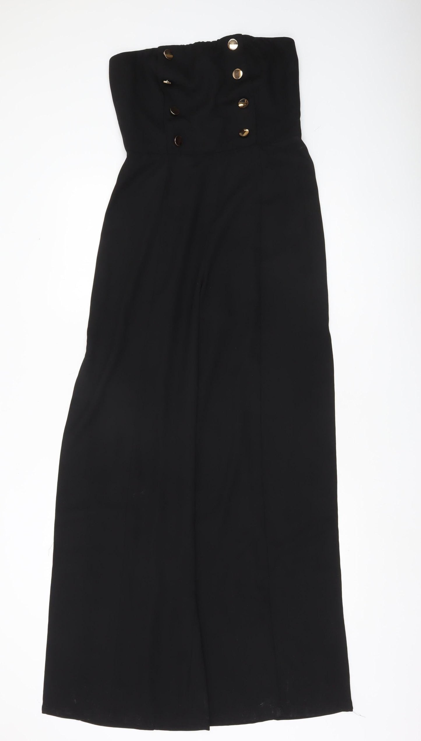 Quiz Women’s Black Strapless Wide-Leg Jumpsuit Size 10