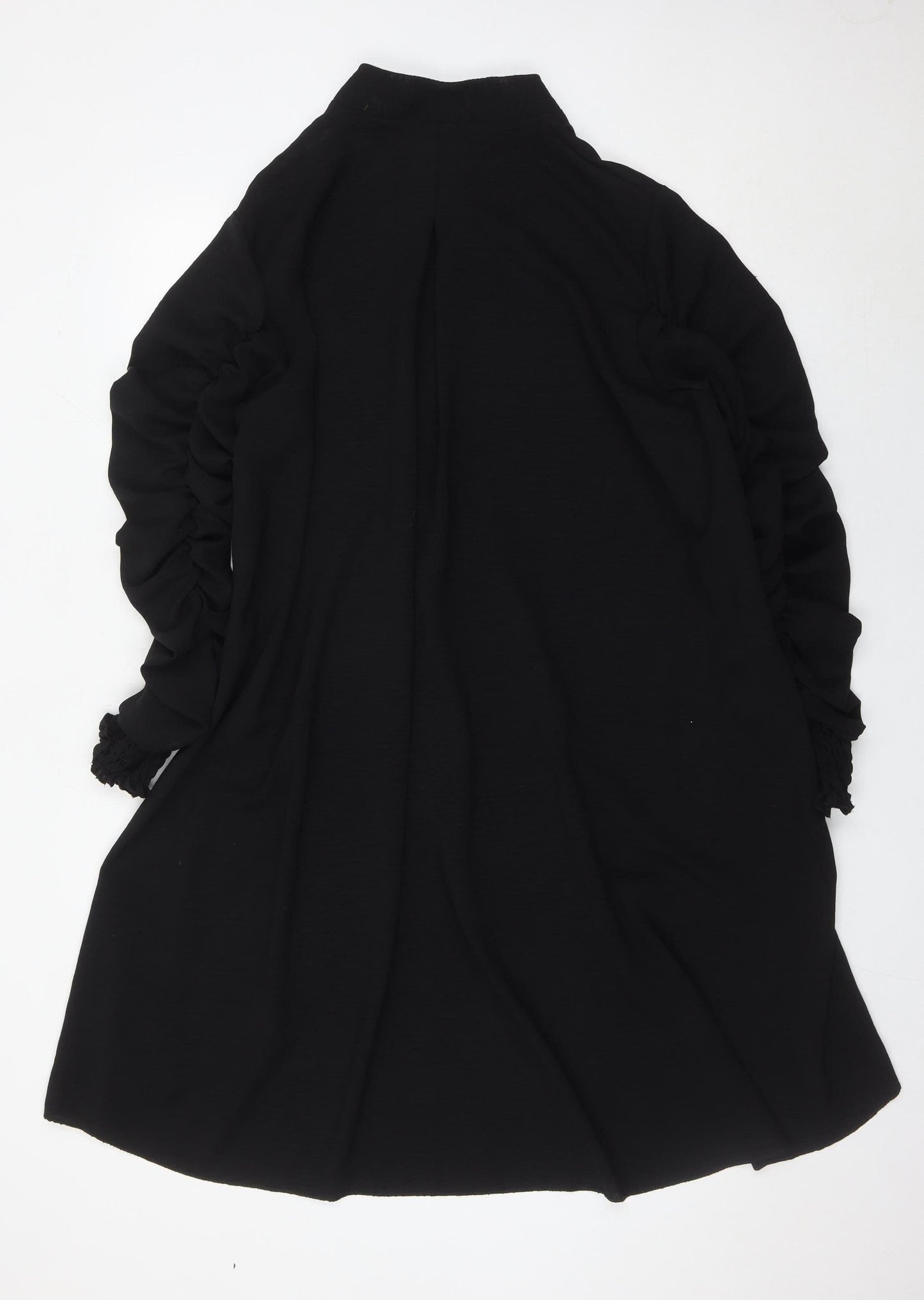 Blue Vanilla Women’s Black Shirt Dress M Puff Sleeve Collared