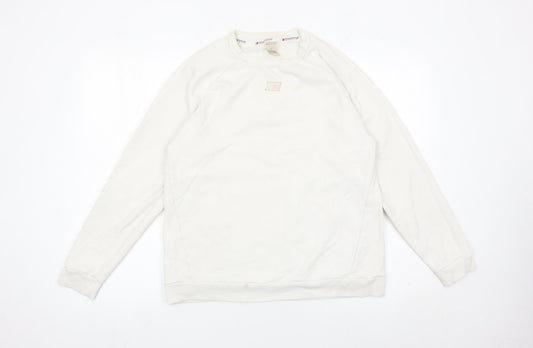 Tommy Sport Mens White M Pullover Sweatshirt Crew Neck Logo