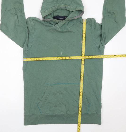 Paul Smith Mens Green Pullover Hoodie Size M Long Sleeve Cotton