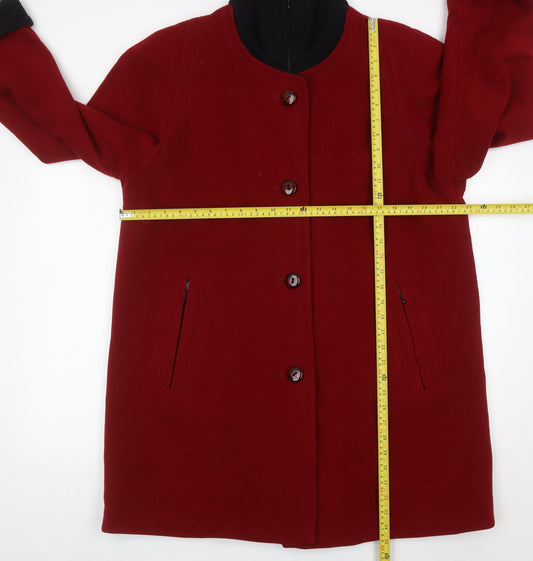 Kohler & Krenzer Women’s Red Wool Cashmere Blend Mid-Length Coat Size 12