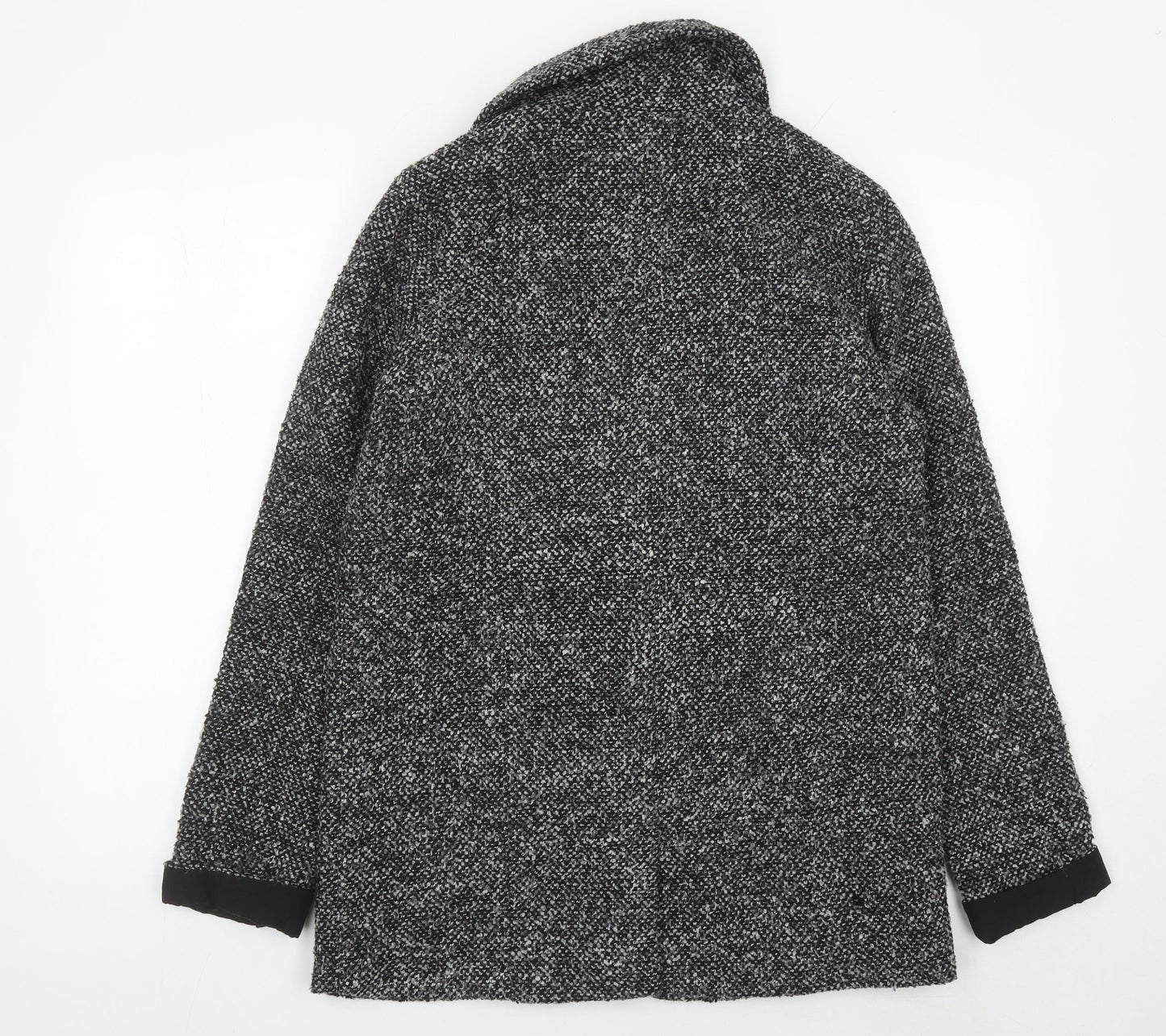 Quiz Women Grey Tweed Shawl Collar Blazer Jacket Size 10