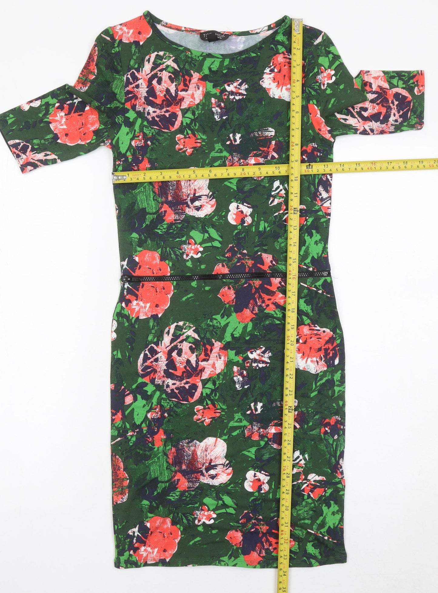 Topshop Women’s Multicoloured Floral Bodycon Dress UK 10