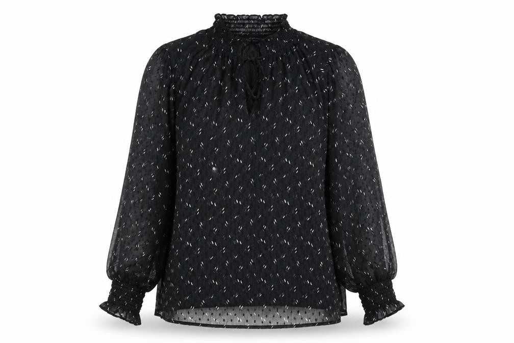 Marks and Spencer Womens Black Sheer Chiffon Blouse Size 12