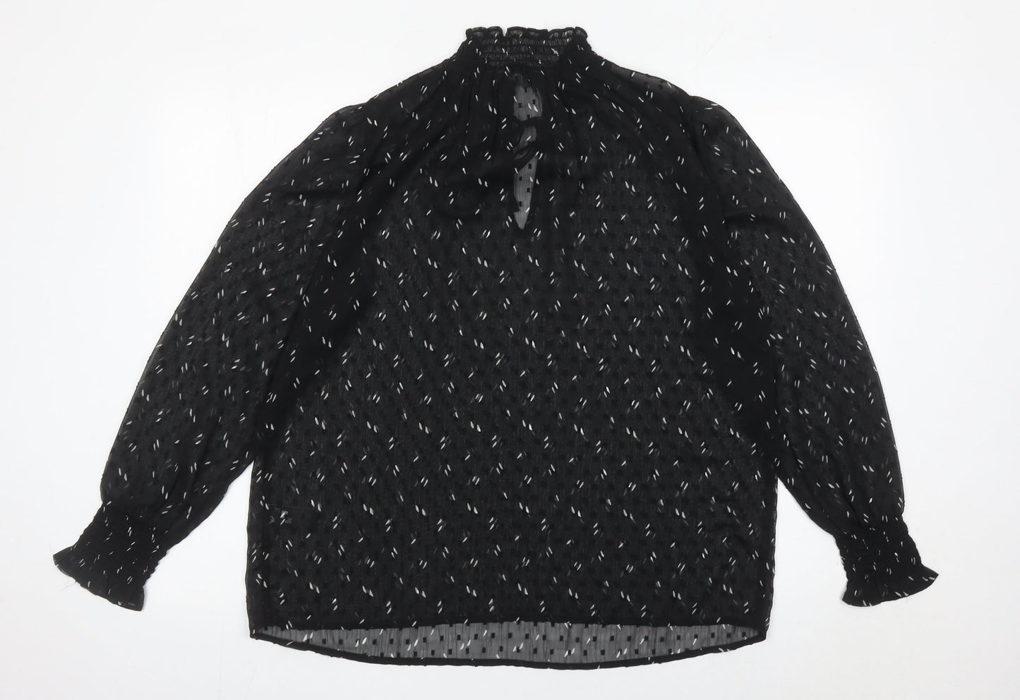 Marks and Spencer Womens Black Sheer Chiffon Blouse Size 12