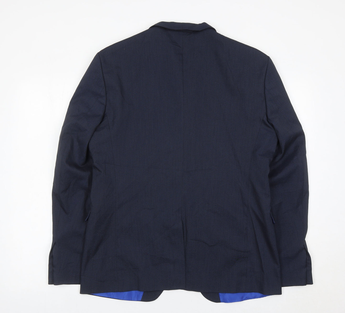 Zara Man Mens Blue Slim Fit Blazer Jacket Size 44 Two Button
