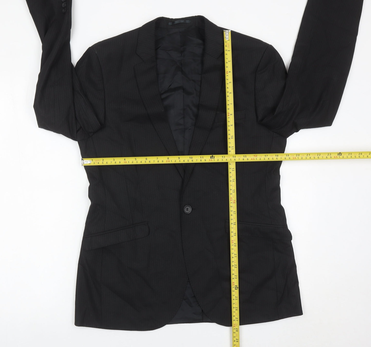 White Label Men's Black 38R Regular Fit Business Blazer Jacket