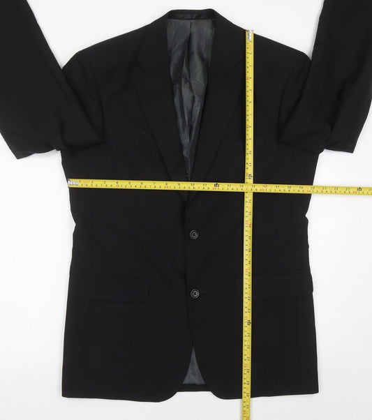 Torre Mens Black 38R Suit Jacket Wool Mohair Blend Formal Blazer