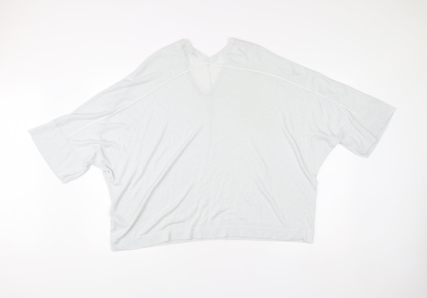 Next Women’s White XL V-Neck Relaxed Fit 3/4 Sleeve Pullover Jumper