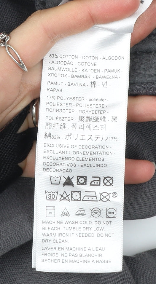 Levi's Womens Grey Logo Long Sleeve Crew Neck T-Shirt Dress M