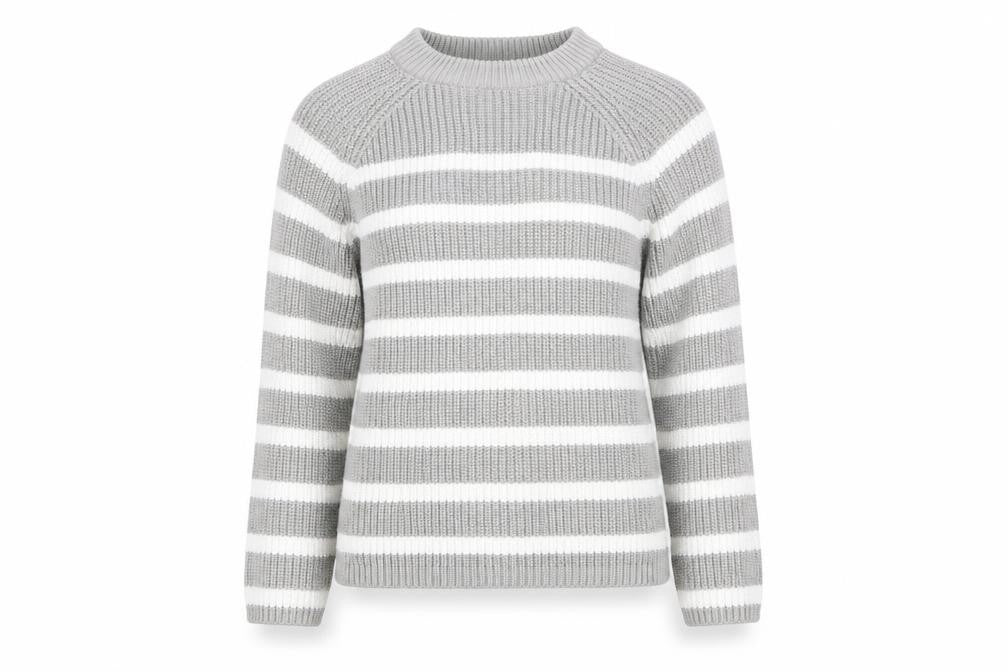 Marks and Spencer Womens Grey Striped Pullover Jumper Size S