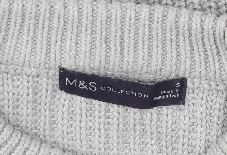 Marks and Spencer Womens Grey Striped Pullover Jumper Size S