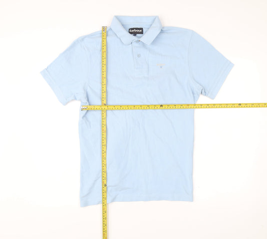 Barbour Men’s Blue Polo Shirt Size L Cotton Short Sleeve Classic