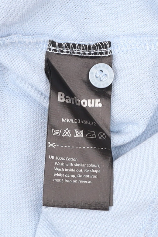 Barbour Men’s Blue Polo Shirt Size L Cotton Short Sleeve Classic