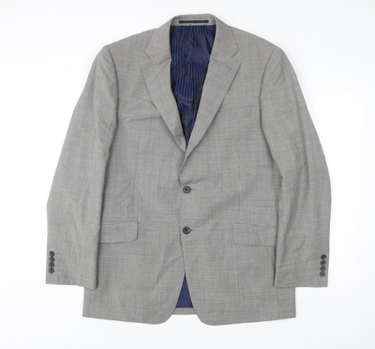 Marks and Spencer Men’s Black & White Check Wool Blazer 42in Long Regular Fit