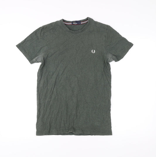 Fred Perry Men’s Green Small Crew Neck Cotton T-Shirt