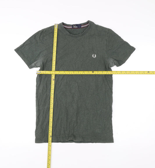 Fred Perry Men’s Green Small Crew Neck Cotton T-Shirt