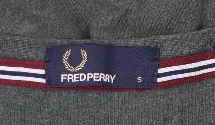 Fred Perry Men’s Green Small Crew Neck Cotton T-Shirt
