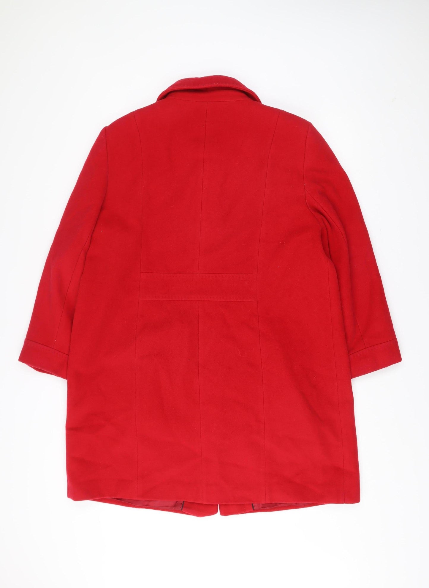 CC Women’s Red Wool Blend Coat Size 18 Overcoat Classic Smart