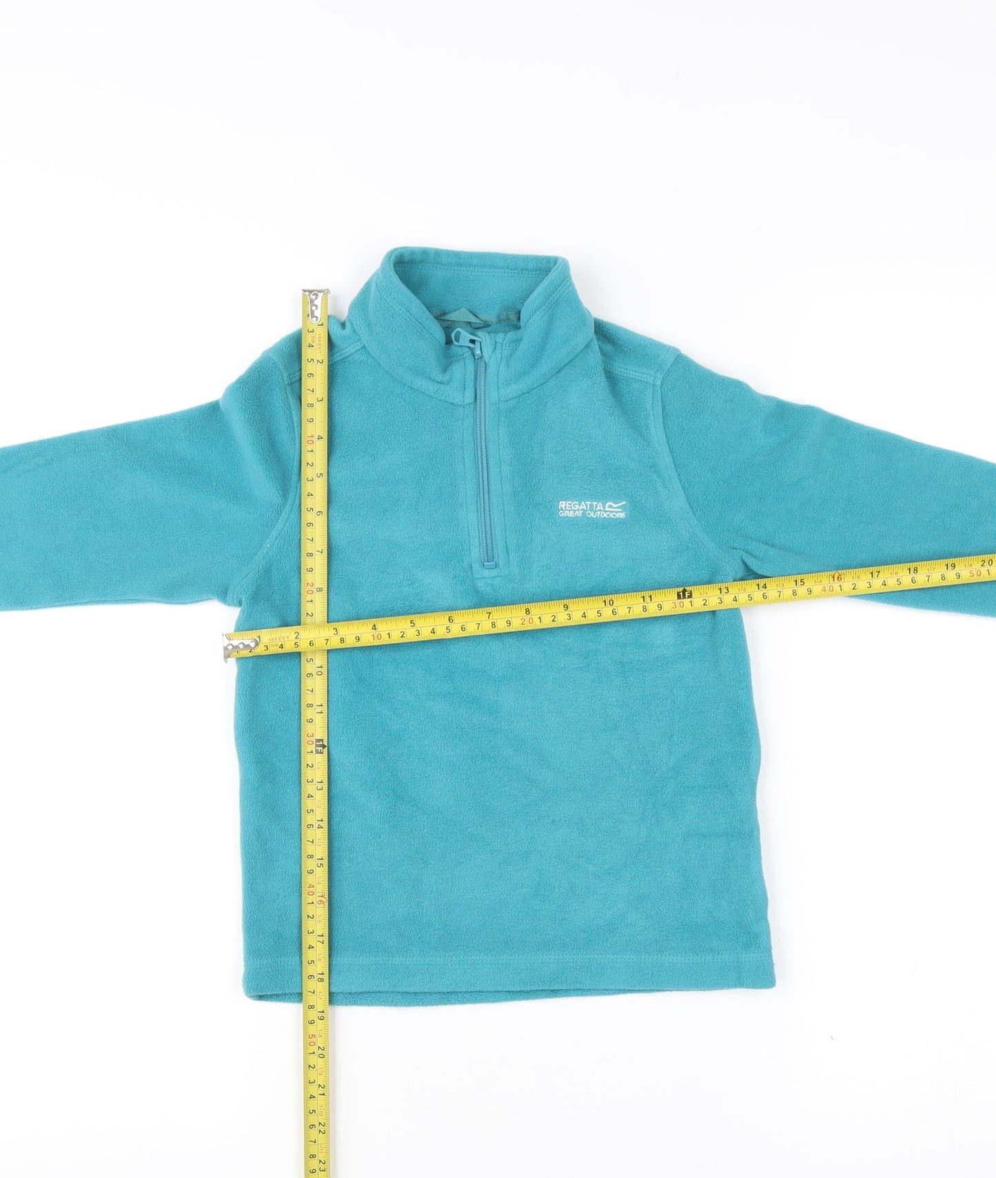 Regatta Girls Blue Fleece Jacket 7-8 Yrs Lightweight 1/4 Zip Outdoor