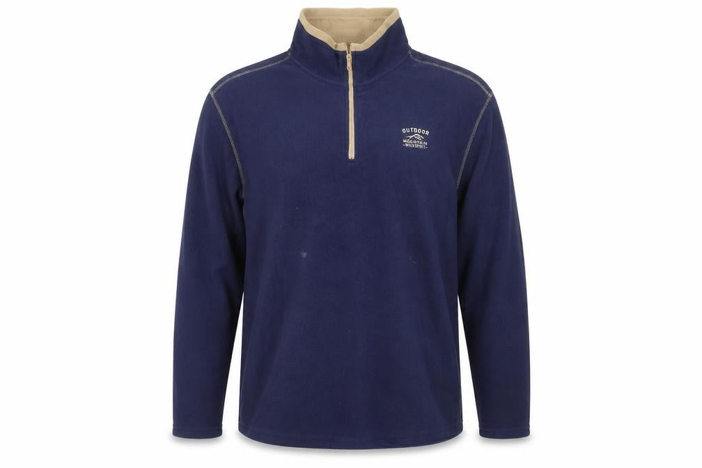 Front view of Atlas For Men Men's Blue XL Fleece Pullover Sweatshirt Outdoor 1/4 Zip