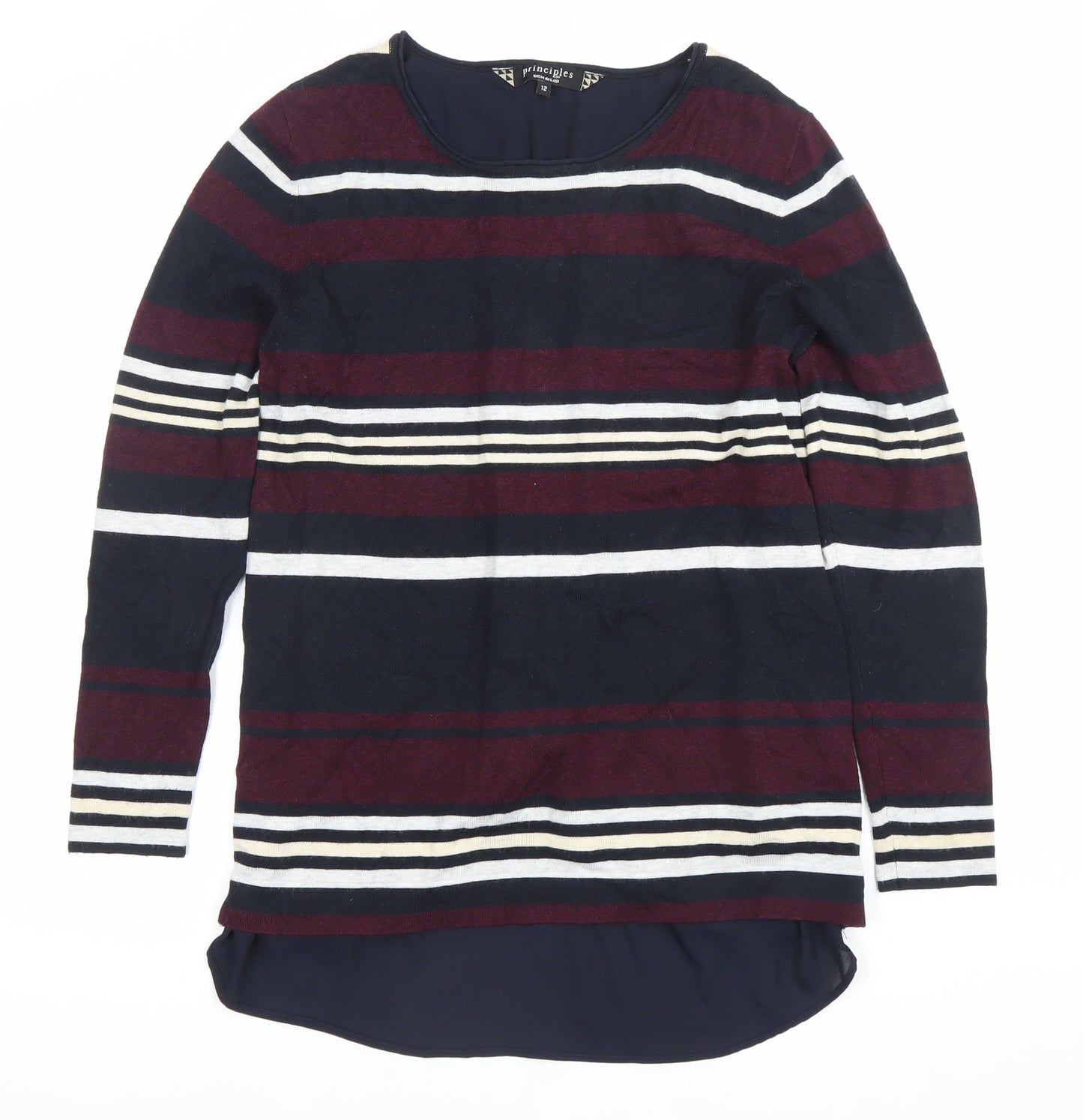 Principles by Ben de Lisi Womens Multicoloured Stripe Jumper Size 12