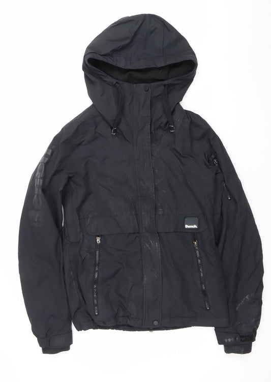 Bench Womens Black Hooded Puffer Jacket Size S Waterproof Winter Coat