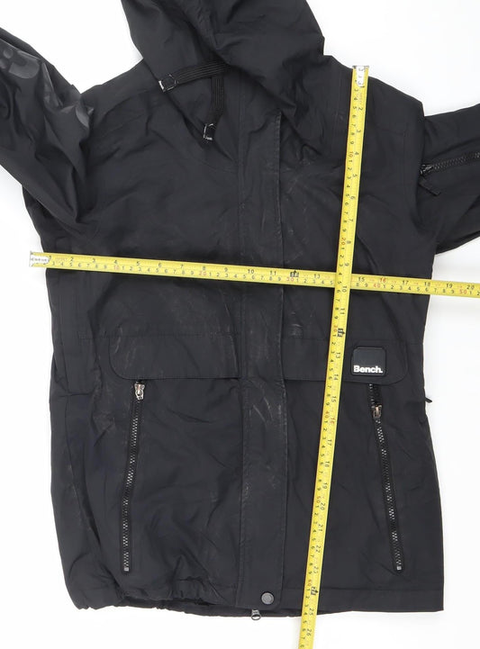 Bench Womens Black Hooded Puffer Jacket Size S Waterproof Winter Coat