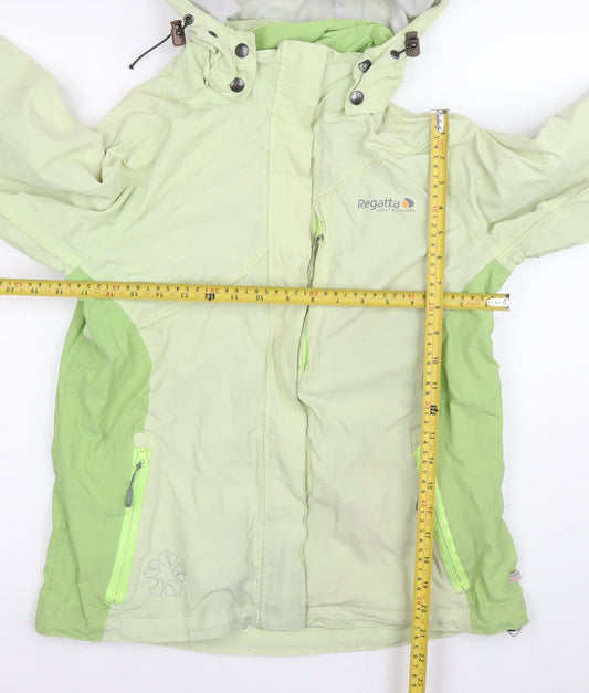 Regatta Womens Green Waterproof Hooded Rain Jacket Size 12