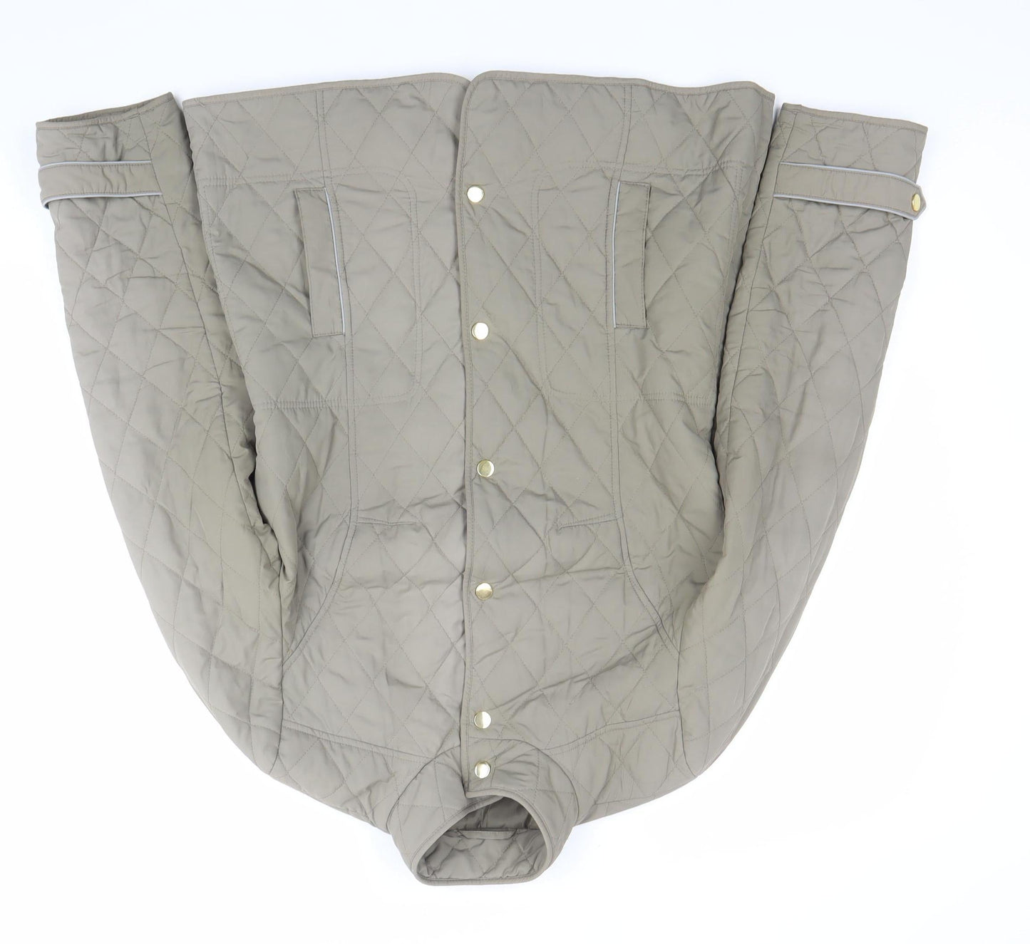 Marks and Spencer Womens Beige Quilted Jacket Size 8 Casual Mid-Length