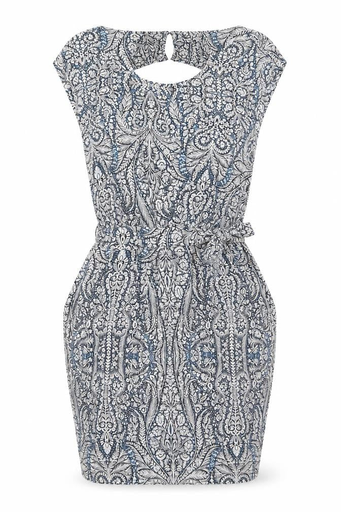 Warehouse Womens Multicoloured Paisley Strapless Bodycon Dress Size 12