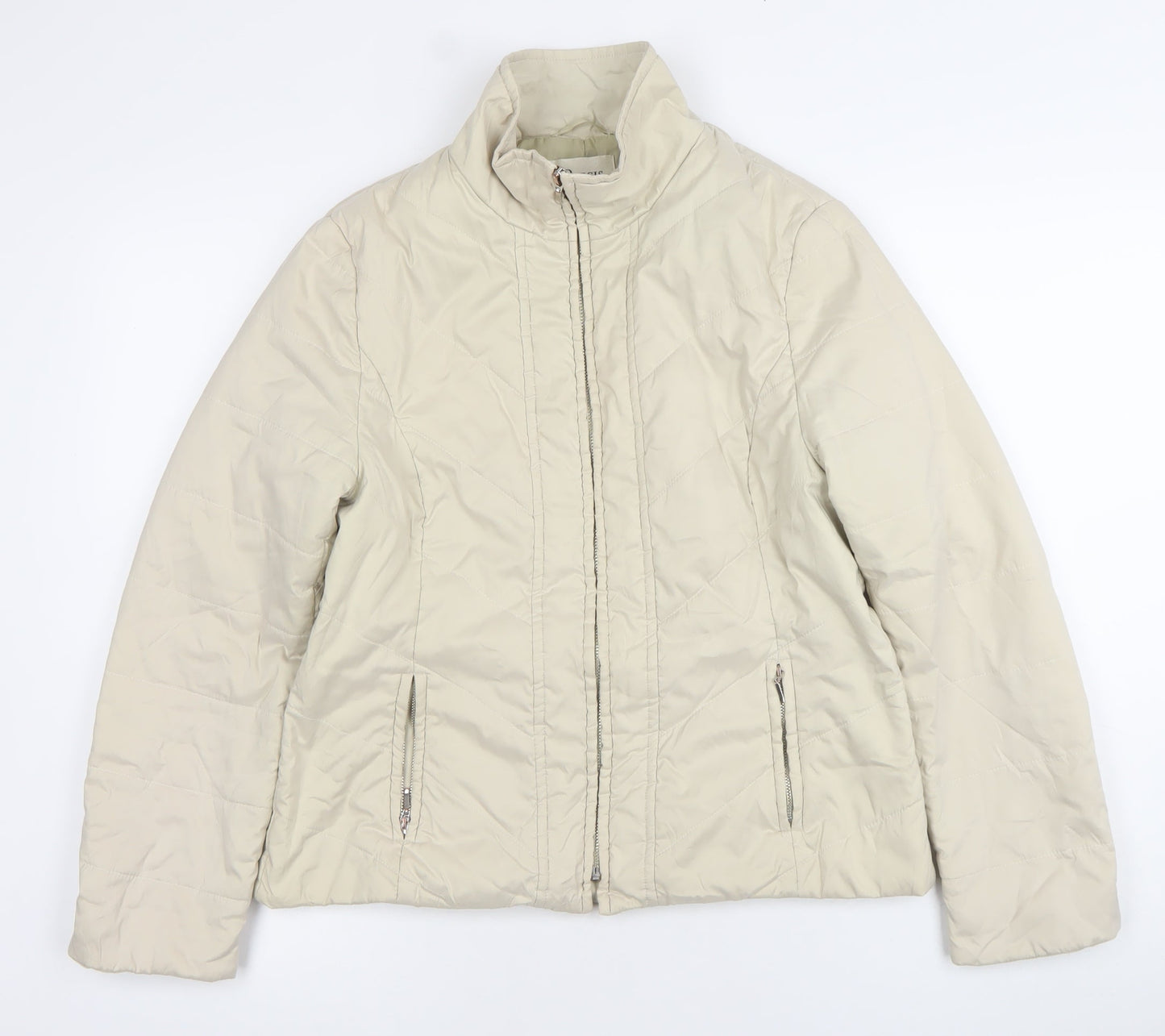 Precis Women’s Beige Quilted Puffer Jacket Size 12 Lightweight