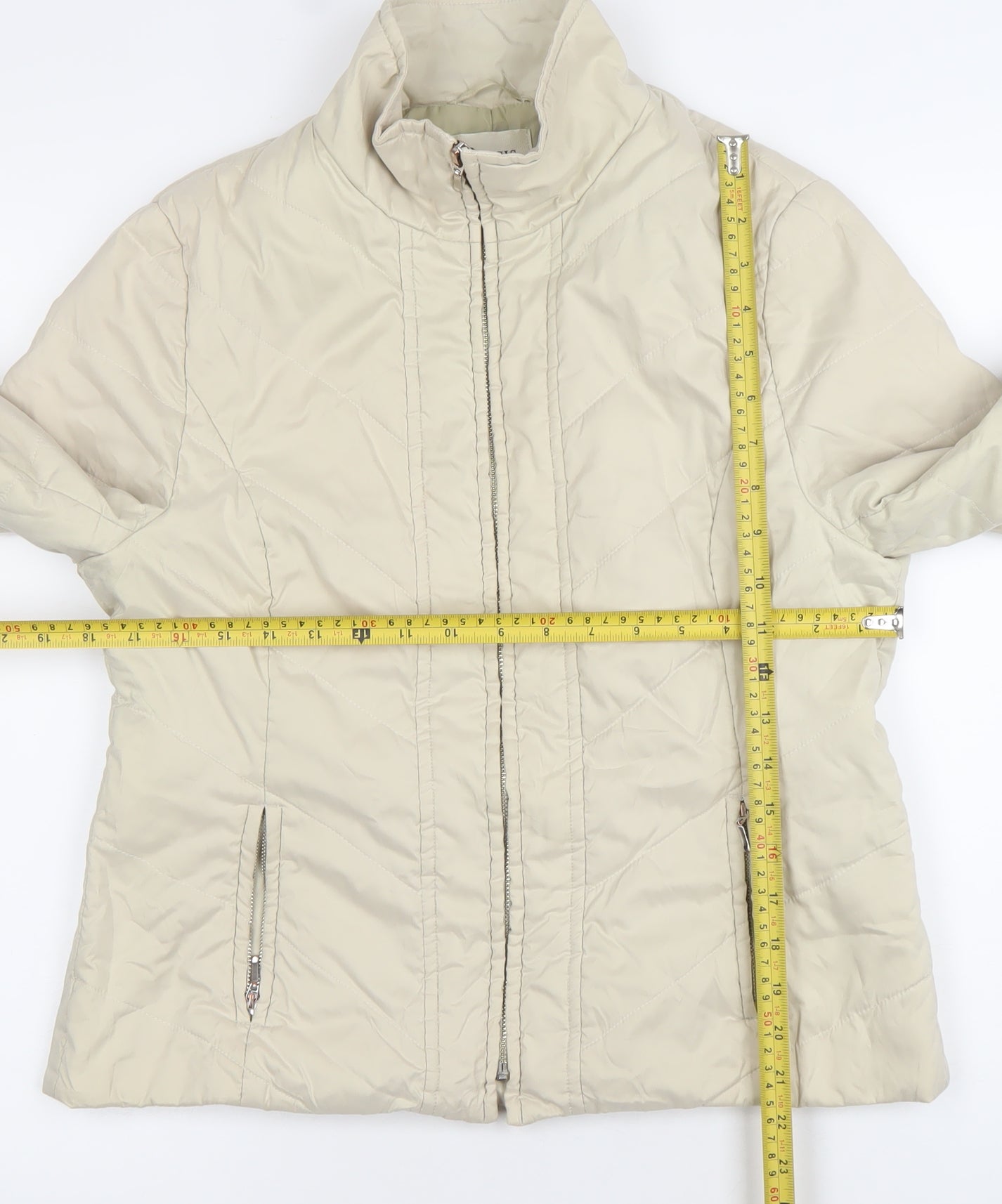 Precis Women’s Beige Quilted Puffer Jacket Size 12 Lightweight