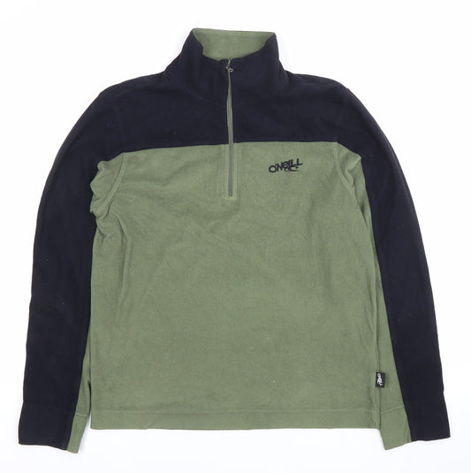 O'Neill Men's Green & Black Fleece Sweatshirt S 1/2 Zip Pullover