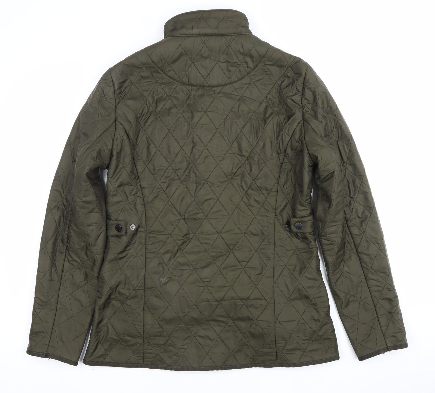 Barbour Womens Green Quilted Mid-Length Jacket Coat Size 10