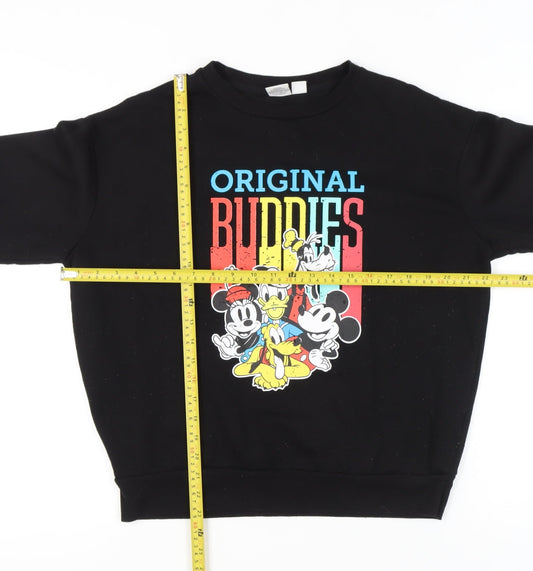 Disney Womens Black Sweatshirt S Regular Fit Mickey & Friends Graphic