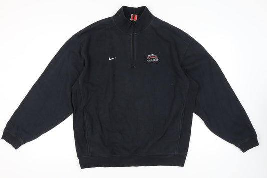 Nike Men’s Black L 1/4 Zip Pullover Sweatshirt Field Crew Sportswear