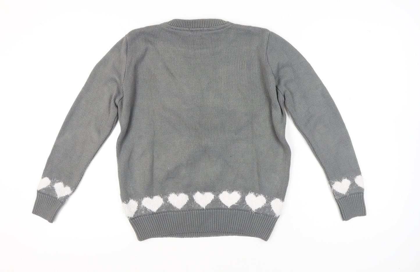 Therapy Women’s Grey Christmas Penguin Jumper Small Crew Neck Knit