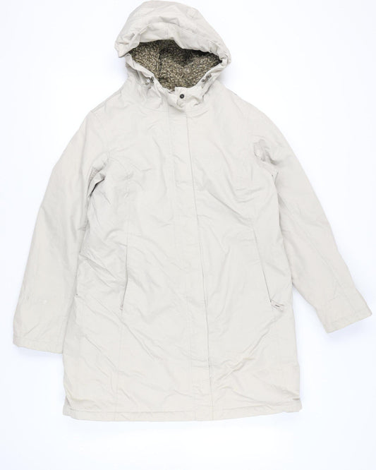 Peter Storm Womens Beige Hooded Parka Coat Size 14 Winter Jacket