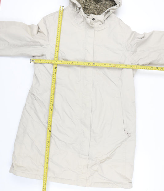 Peter Storm Womens Beige Hooded Parka Coat Size 14 Winter Jacket