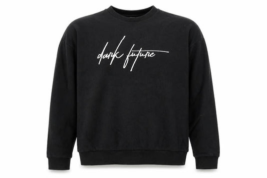 Front view of ASOS Men’s Black Sweatshirt M Crew Neck Graphic Print Pullover