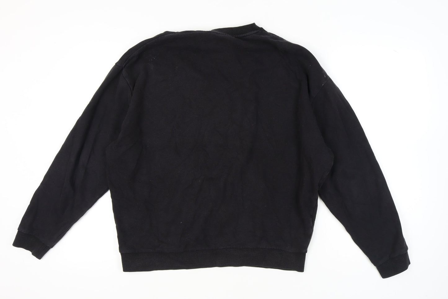 ASOS Men’s Black Sweatshirt M Crew Neck Graphic Print Pullover