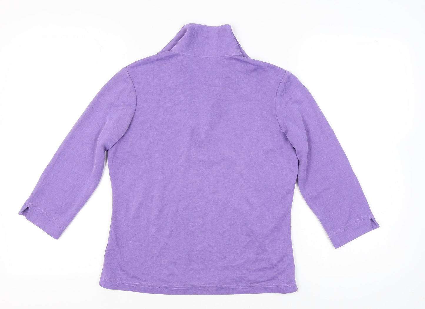 Maine New England Women’s Purple Polo Top Size 12 3/4 Sleeve Viscose Blend