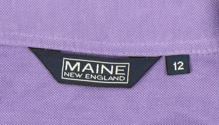 Maine New England Women’s Purple Polo Top Size 12 3/4 Sleeve Viscose Blend