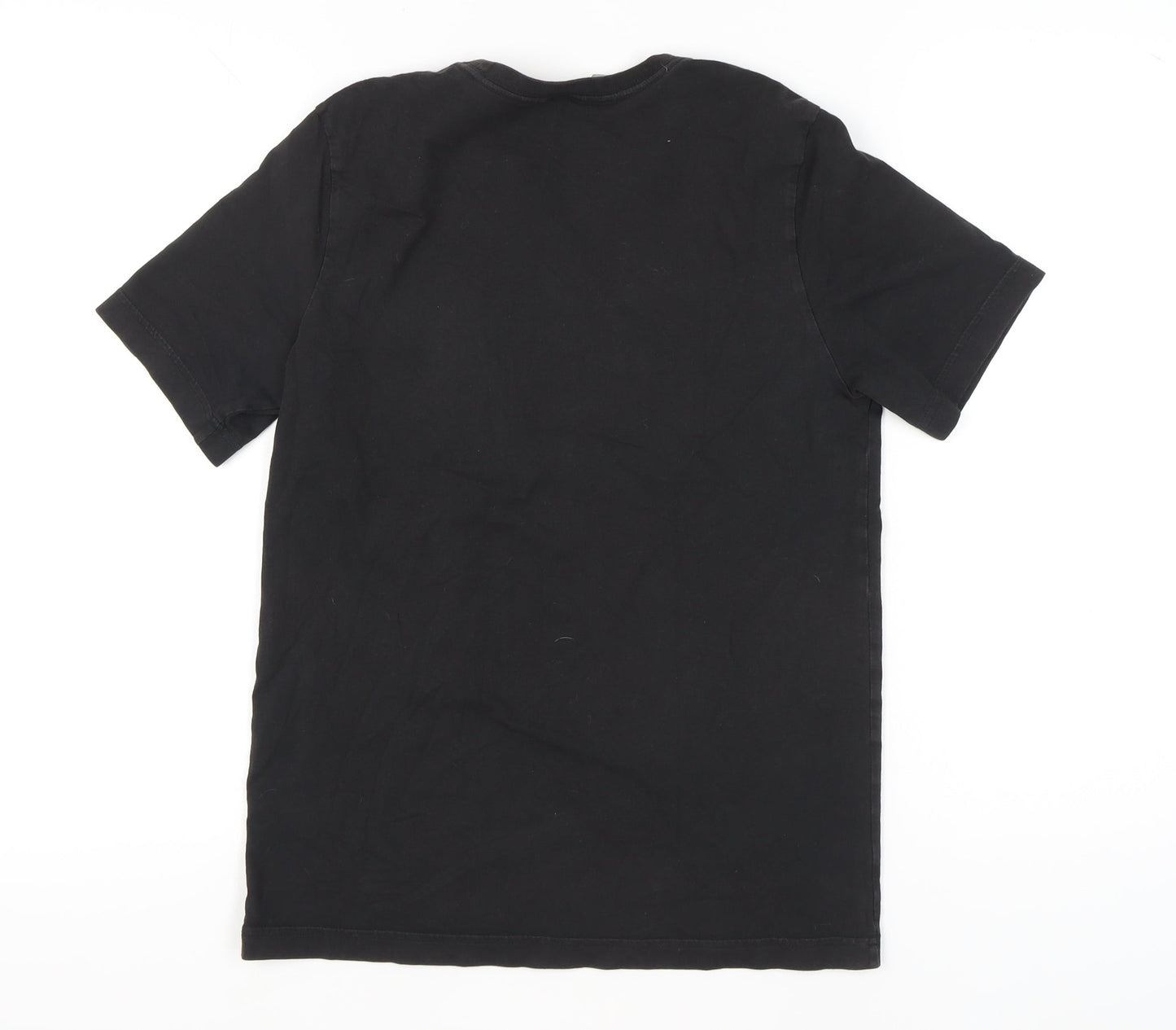 Adidas Boys Black Graphic Logo T-Shirt 13-14 Years Short Sleeve Cotton