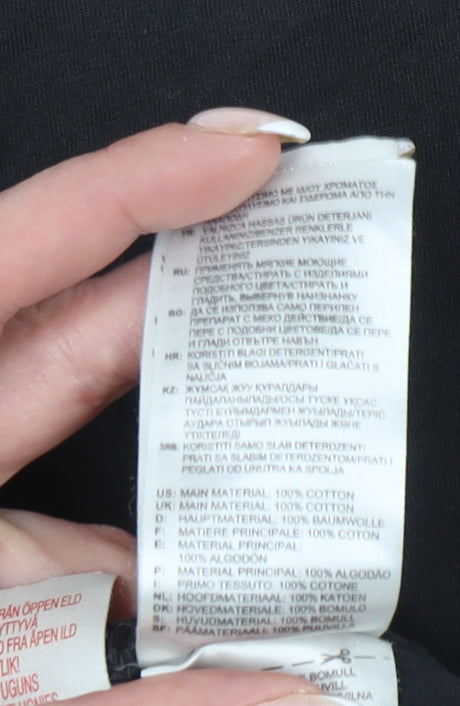 Adidas Boys Black Graphic Logo T-Shirt 13-14 Years Short Sleeve Cotton