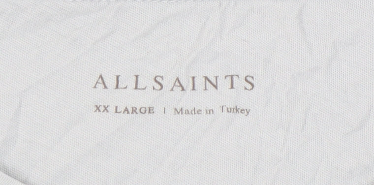 AllSaints Men’s Grey 2XL Crew Neck T-Shirt Cotton Short Sleeve