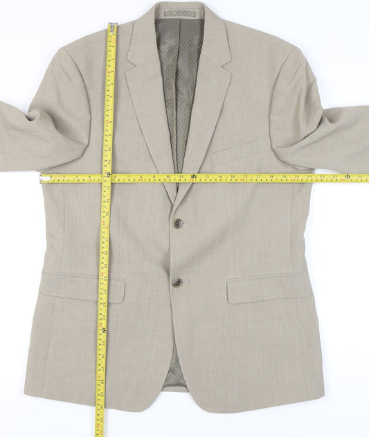 Greenwoods Men’s Beige Regular Fit Blazer Jacket 40R Single-Breasted