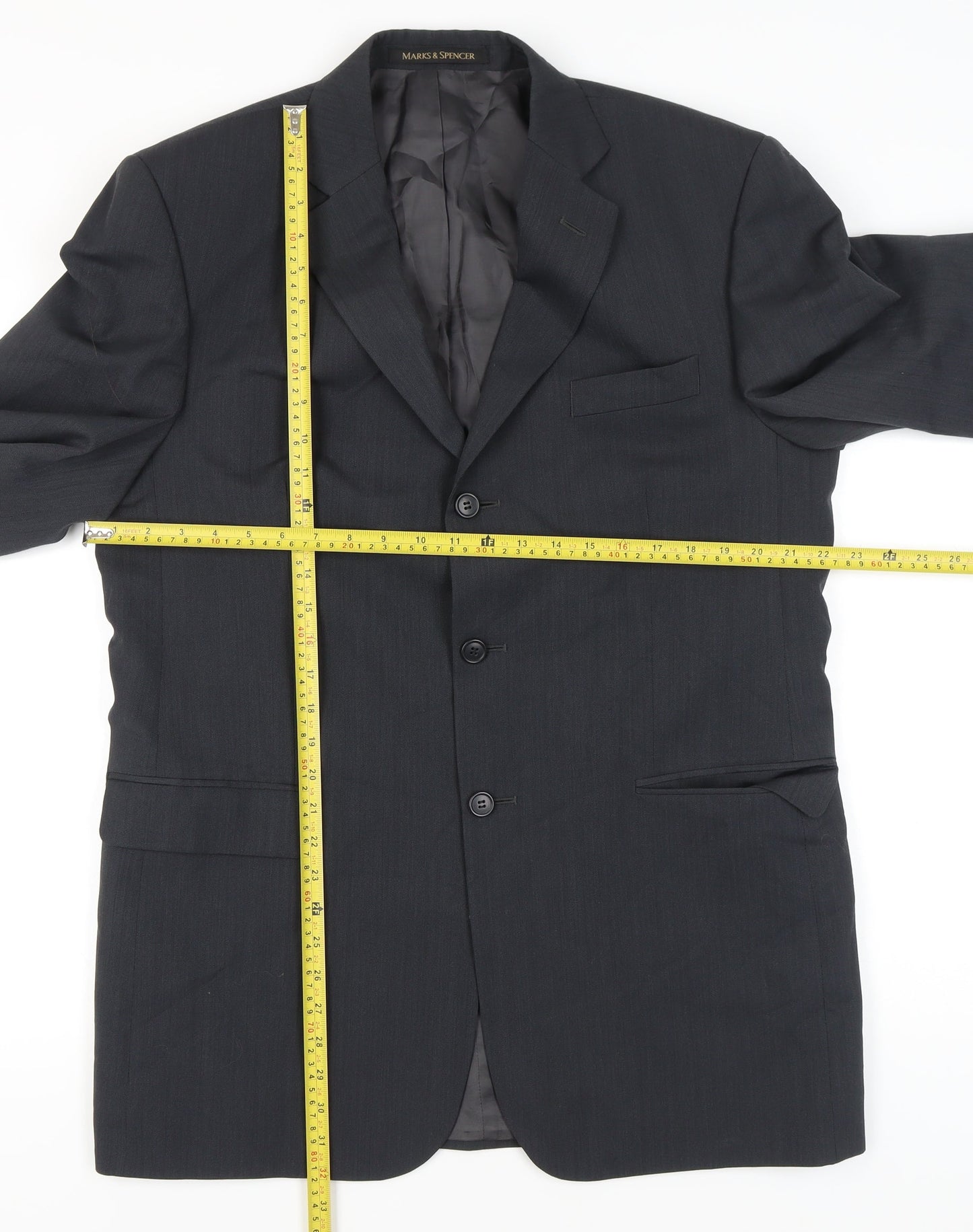 Marks and Spencer Men’s Graphite 42L Wool Blend Blazer Jacket