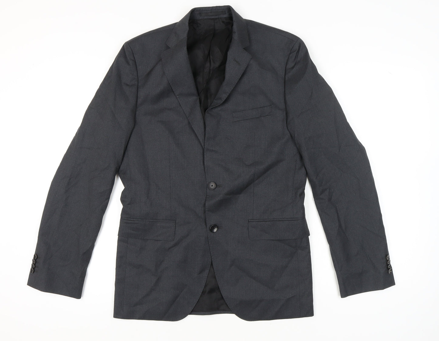 Hugo Boss Men’s Grey Wool Blazer Jacket Size 38R Regular Fit